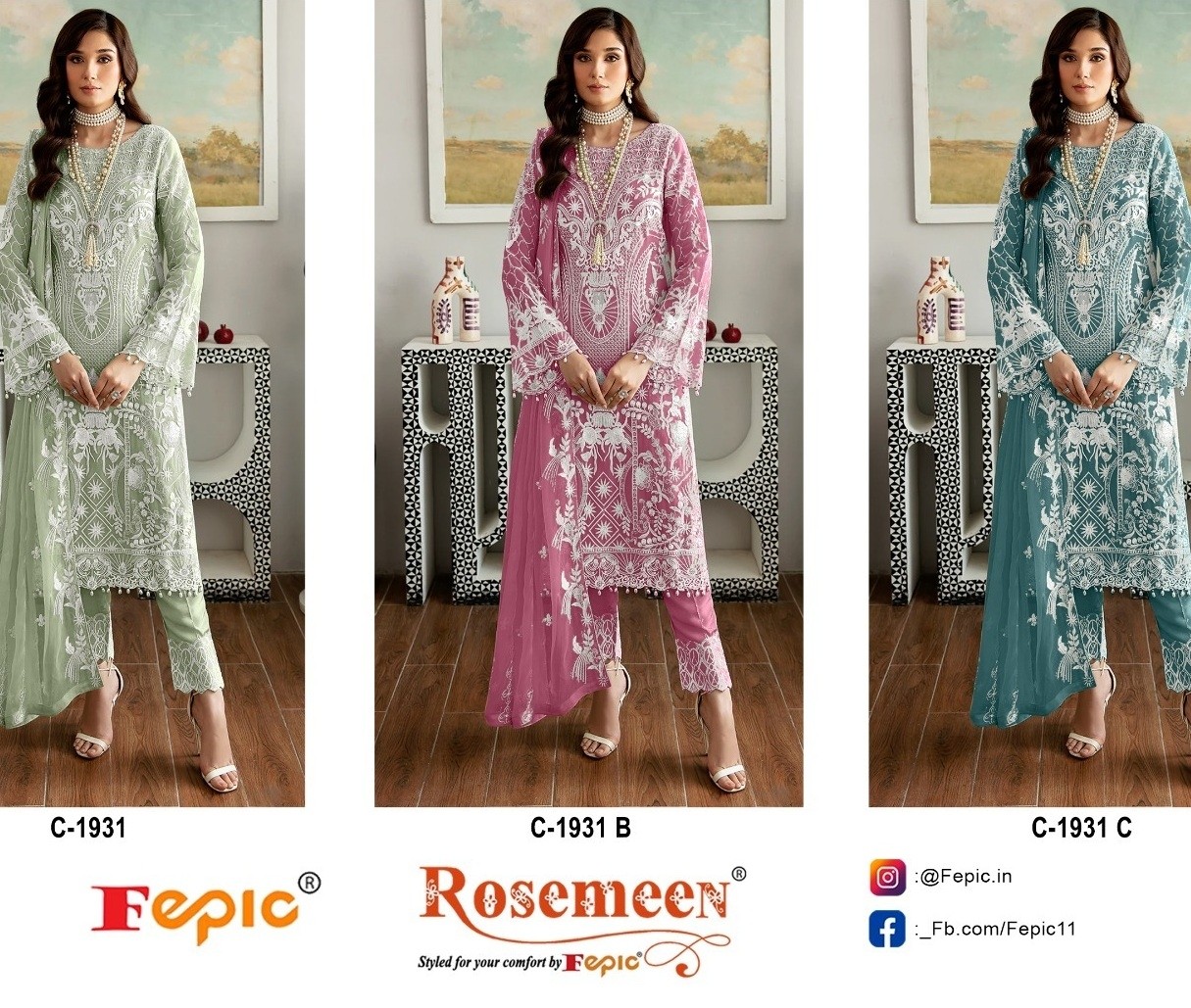FEPIC ROSEMEEN C 1931 BC SUPLIER SINGLE PIECE BUY PAKISTANI SUITS