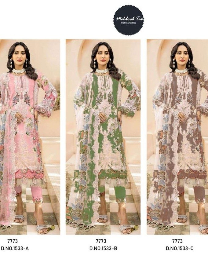 MEHBOOB TEX 1533 A B C PAKISTANI SUITS PURE COTTON