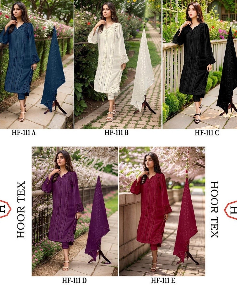 HOOR TEX HF 111 ABCDE PAKISTANI SUITS SINGLE BUY ONLINE