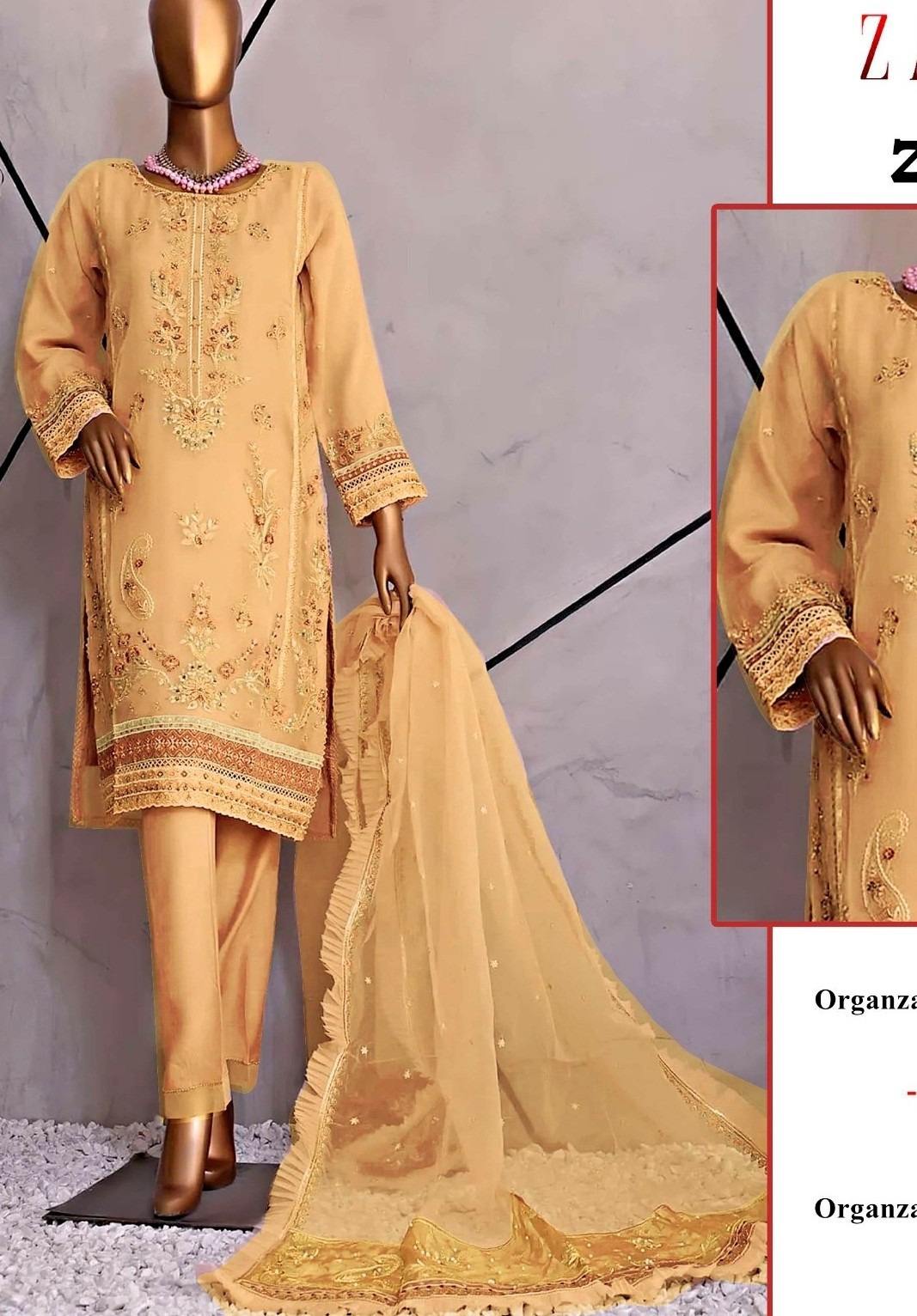 ZARQASH Z 3051 B BUY WHOLESALE PRICE SALWAR SUITS