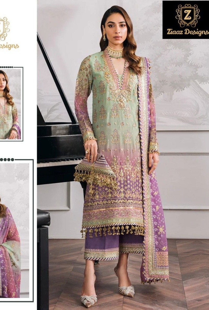 ZIAAZ DESIGNS 474 LATEST SALWAR SUITS SEMI STITCHED