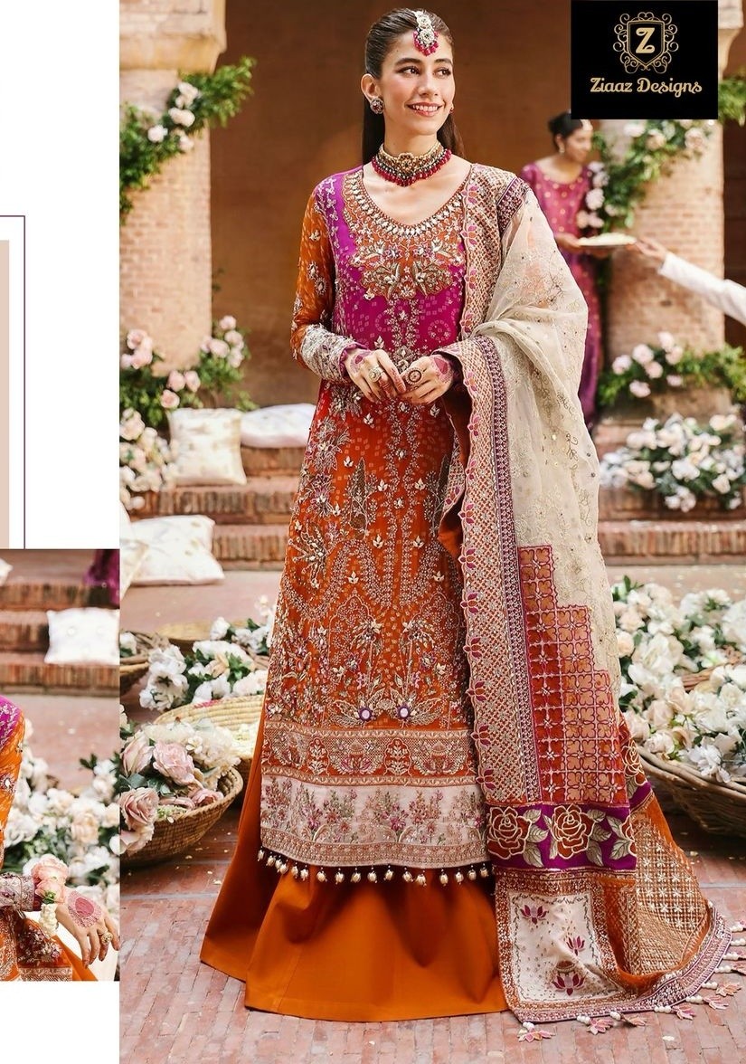 ZIAAZ DESIGNS 730 SEMI STITCHED SALWAR SUITS