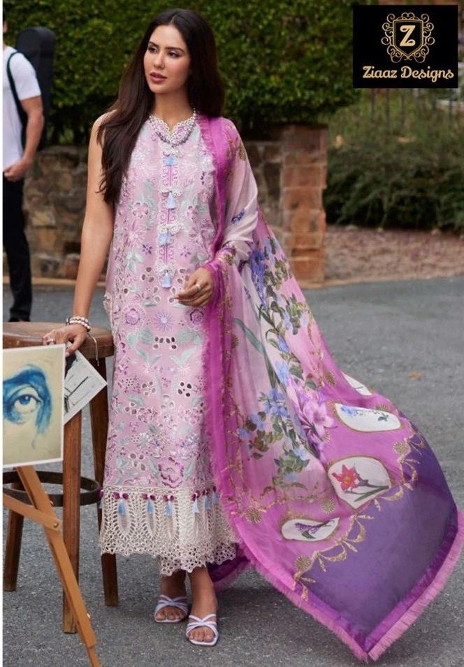 ZIAAZ DESIGNS 576 PAKISTANI SUITS WITH PRINTED DUPATTA 