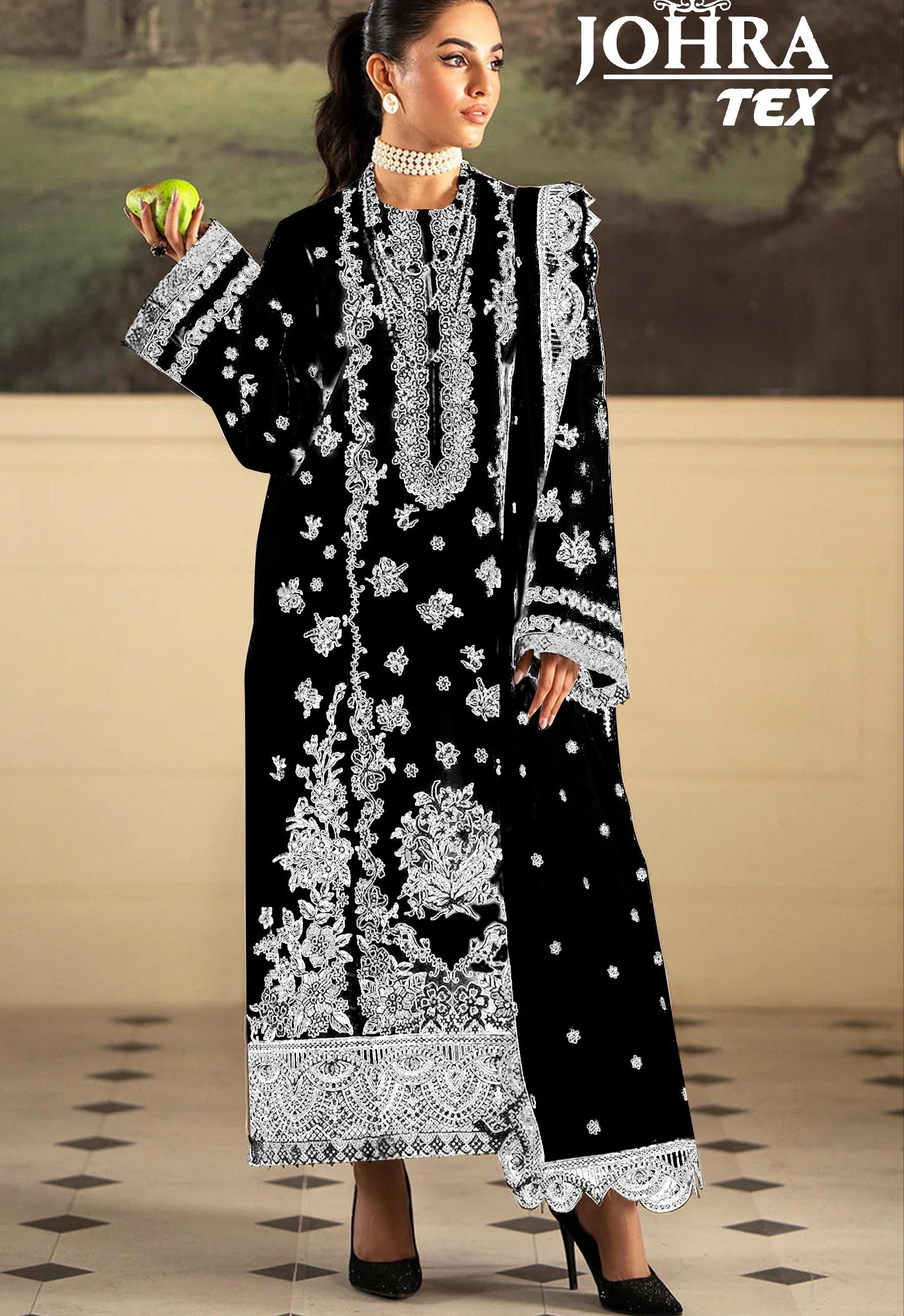 JOHRA TEX JT 158 B BLACK SALWAR SUITS SINGLE PIECE