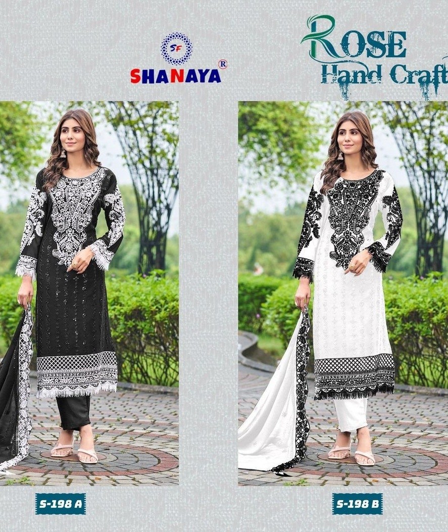 SHANAYA ROSE HAND CRAFT S 198 A B PAKISTANI SALWAR SUITS WITH PRICE