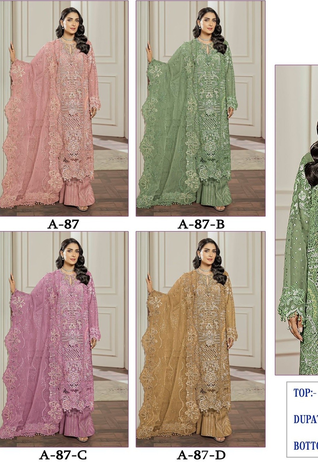 IZNIK FAB A 87 ABCD PAKISTANI SUITS WHOLESALE SUPPLIER