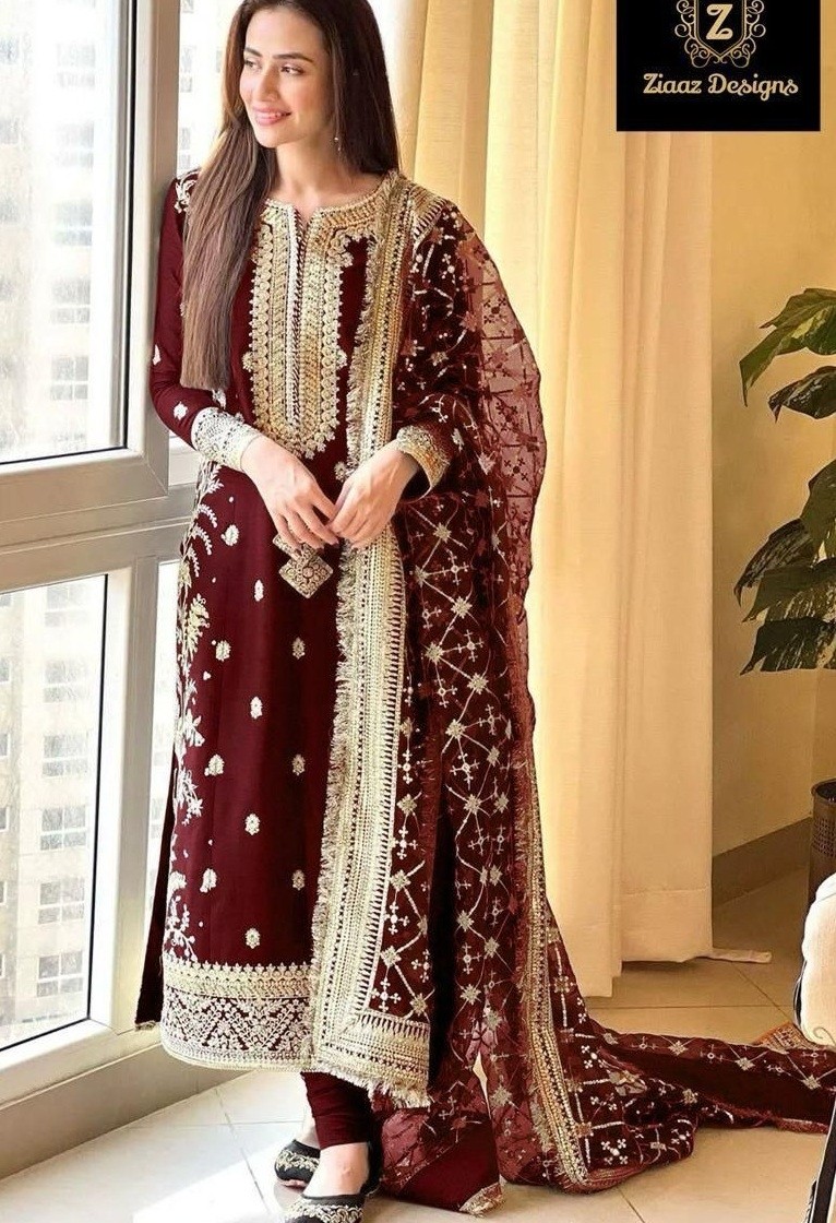 ZIAAZ DESIGNS 702 B PAKISTANI SUITS DEALER BUY WHOLESALE 