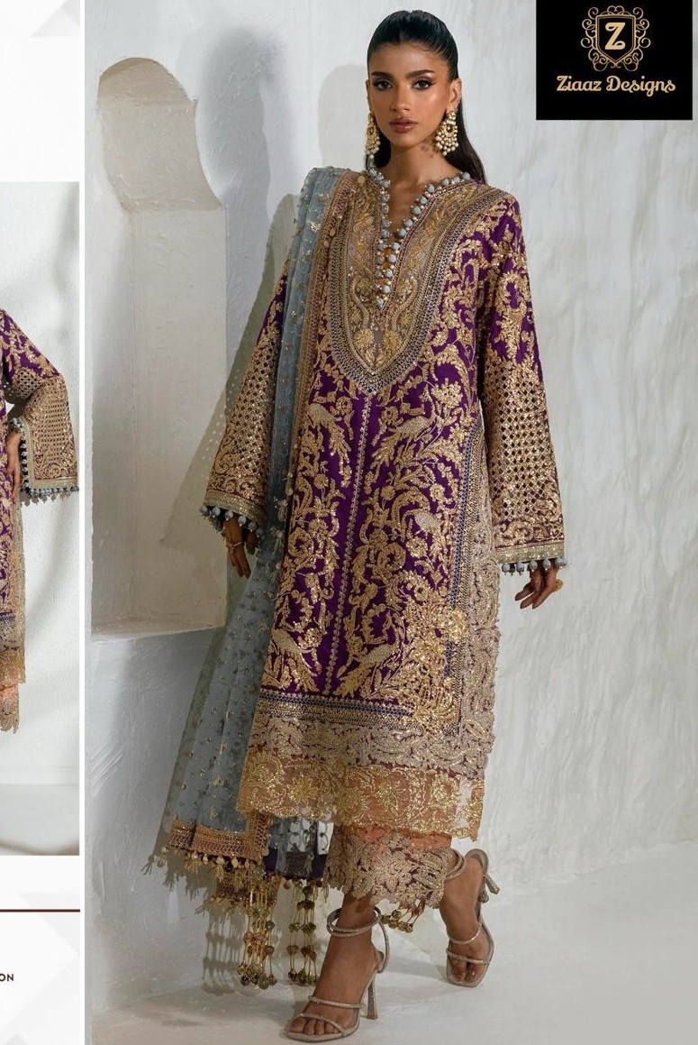 ZIAAZ DESIGNS 763 LATEST STYLISH PAKISTANI SUITS