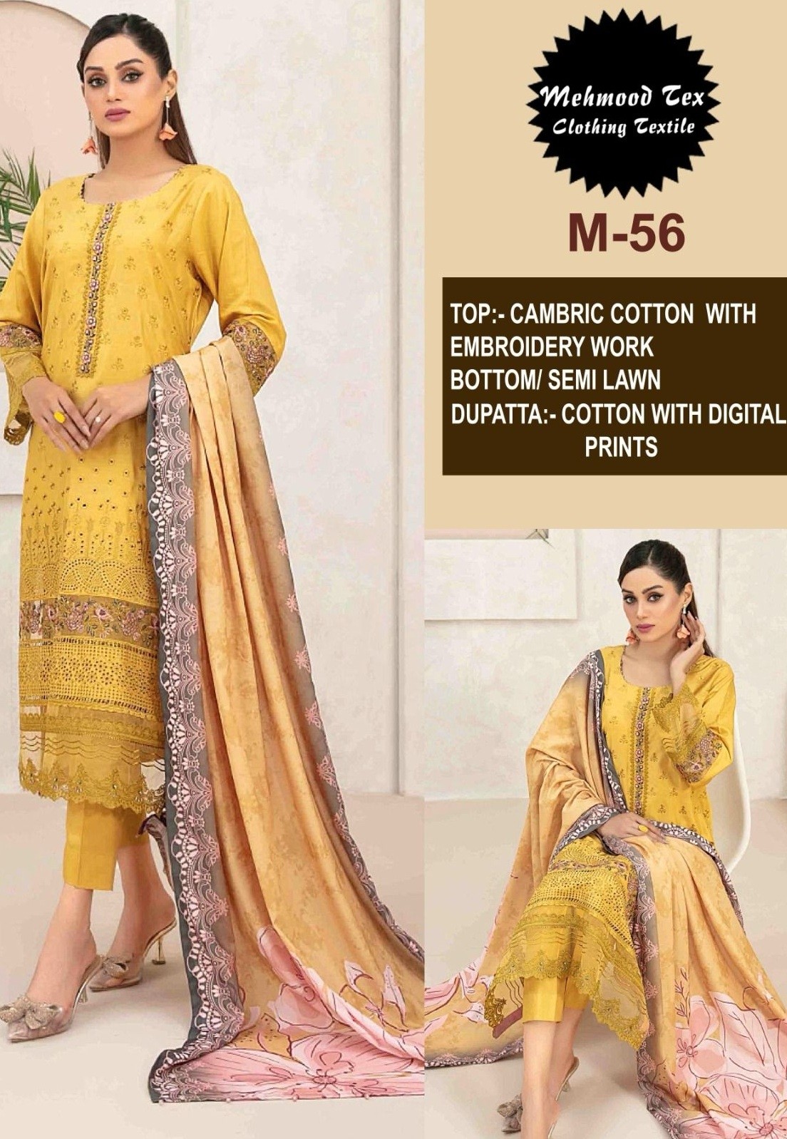MEHMOOD TEX M 56 SUPPLIER PAKISTANI SUITS