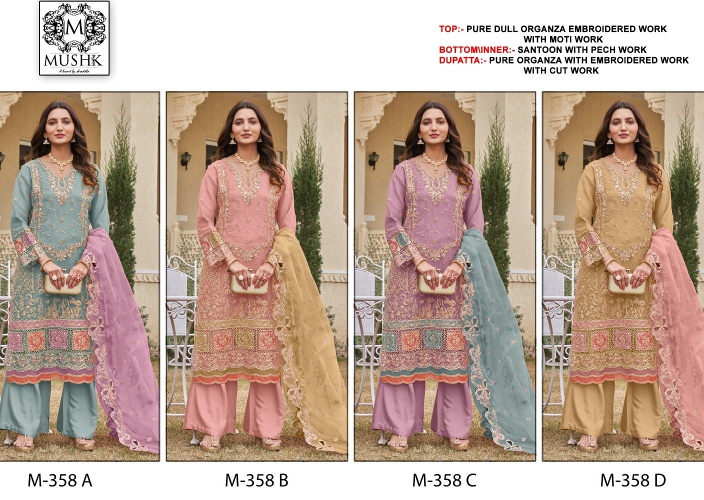MUSHK BY SHRADDHA M 358 A B C D PARTYWEAR COLLECTION