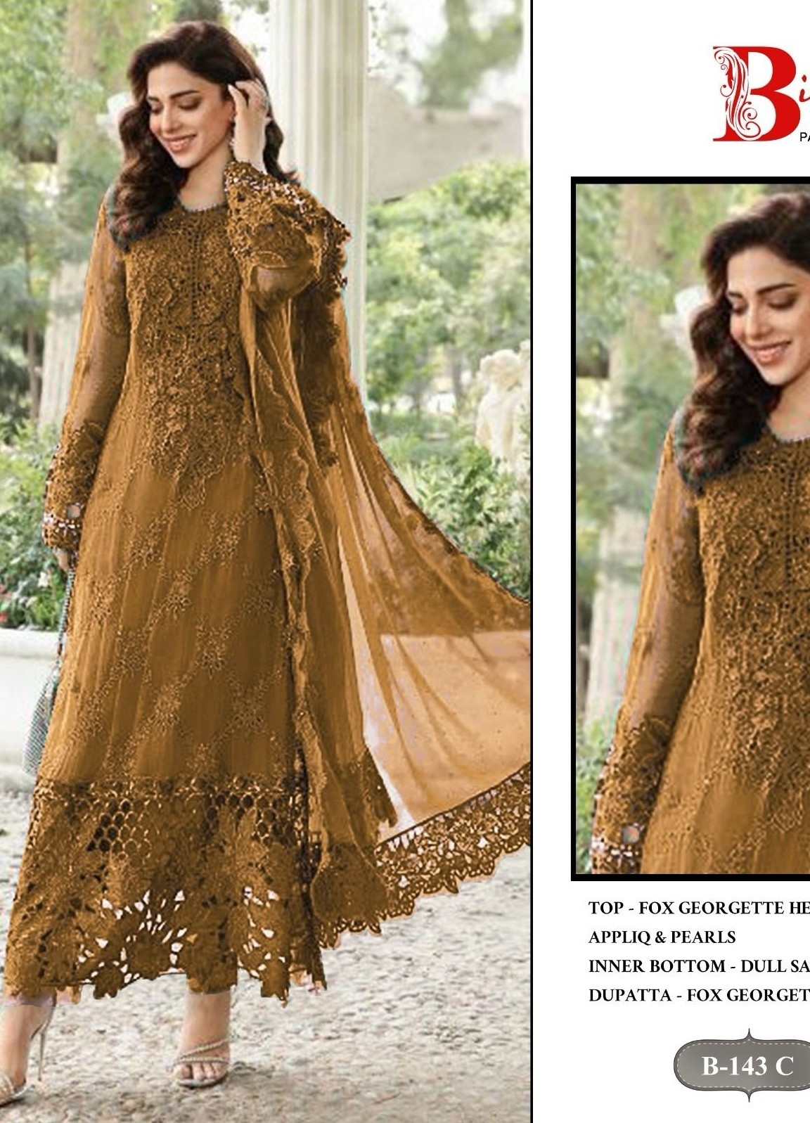 BILQIS B 143 C GEORGETTE COLLECTION PAKISTANI SUITS ONLINE