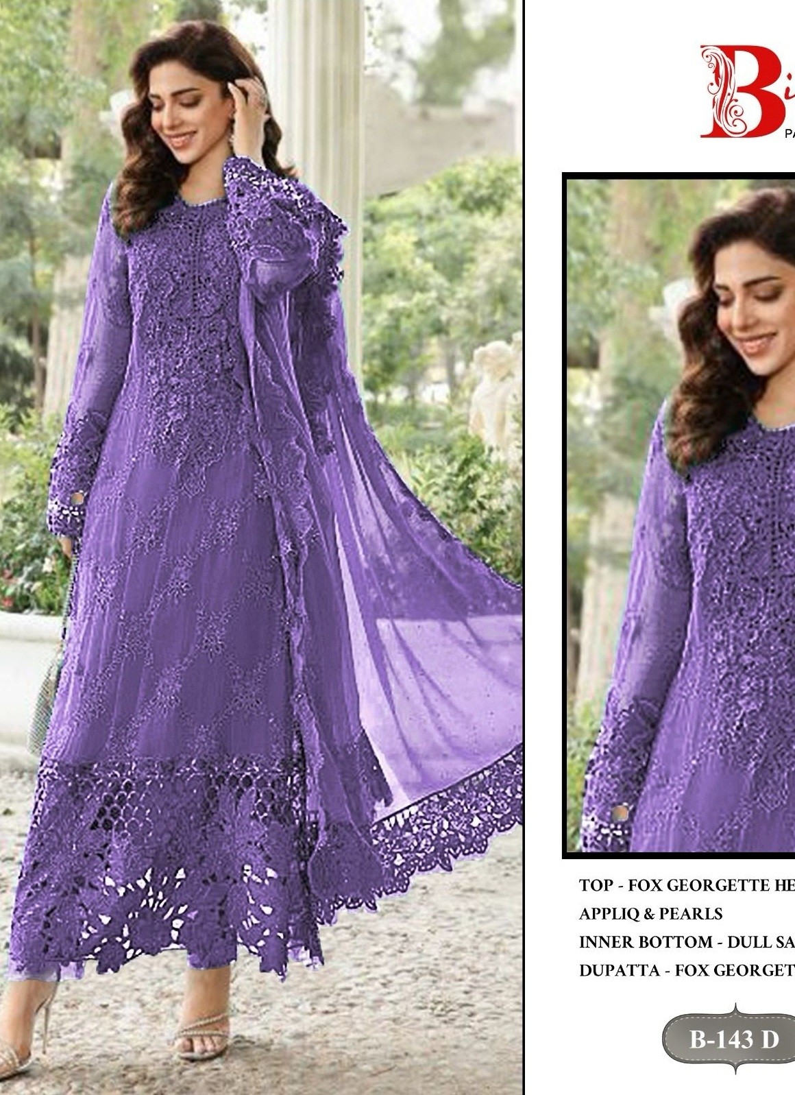 BILQIS B 143 D GEORGETTE COLLECTION PAKISTANI SUITS ONLINE SHOPPING
