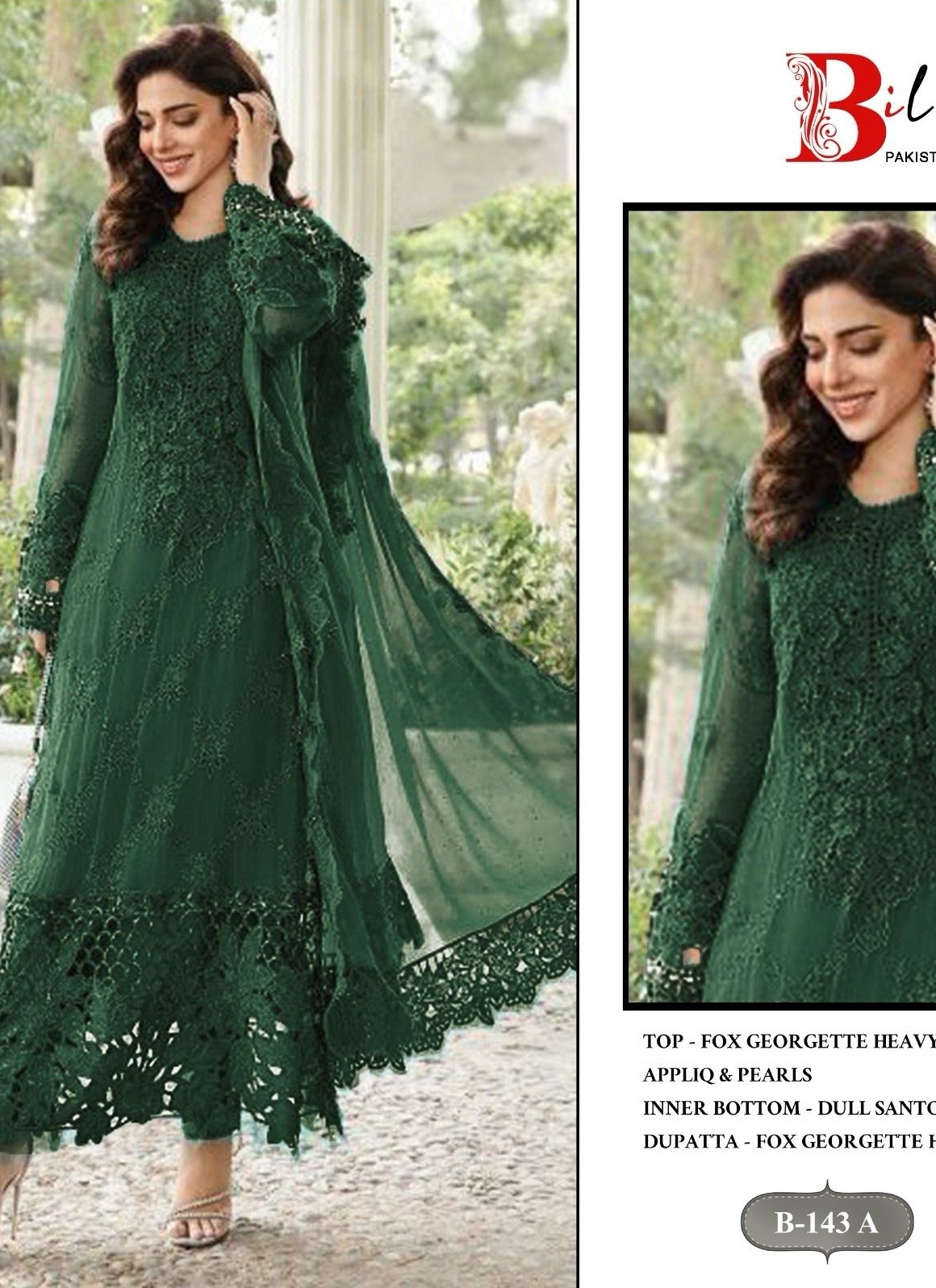 BILQIS B 143 A GEORGETTE COLLECTION PAKISTANI SUITS 