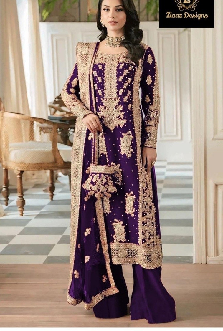 ZIAAZ DESIGNS 738 B WHOLESALE PAKISTANI SALWAR SUITS