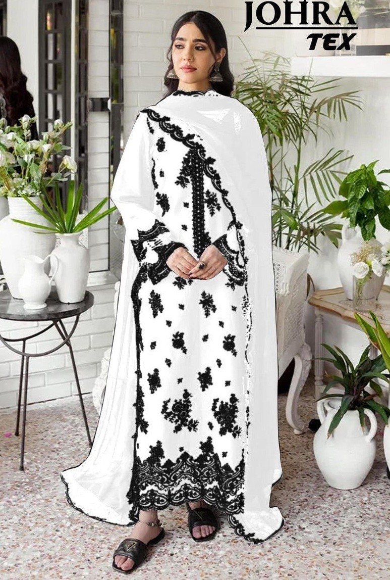 JOHRA TEX JT 150 B WHITE PAKISTANI SALWAR SUITS