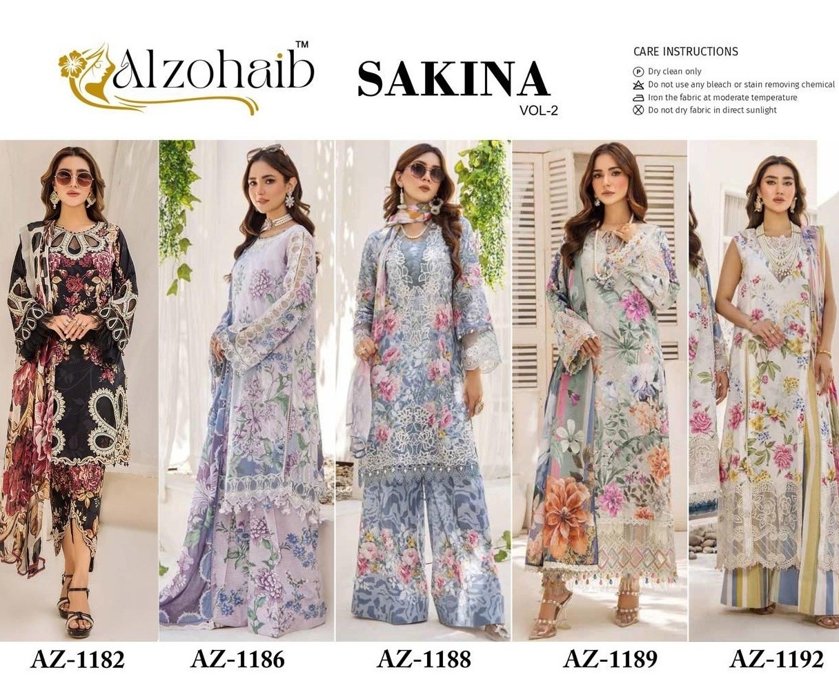ALZOHAIB AZ 1182 1186 1188 1189 1192 PAKISTANI SUITS SINGLE ONLINE SHOPPING 