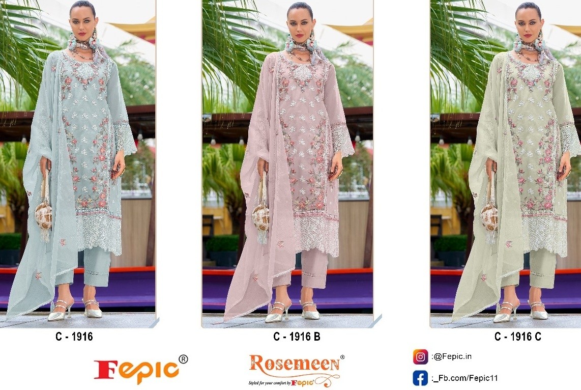 FEPIC ROSEMEEN C 1916 A B C PAKISTANI SALWAR SUITS