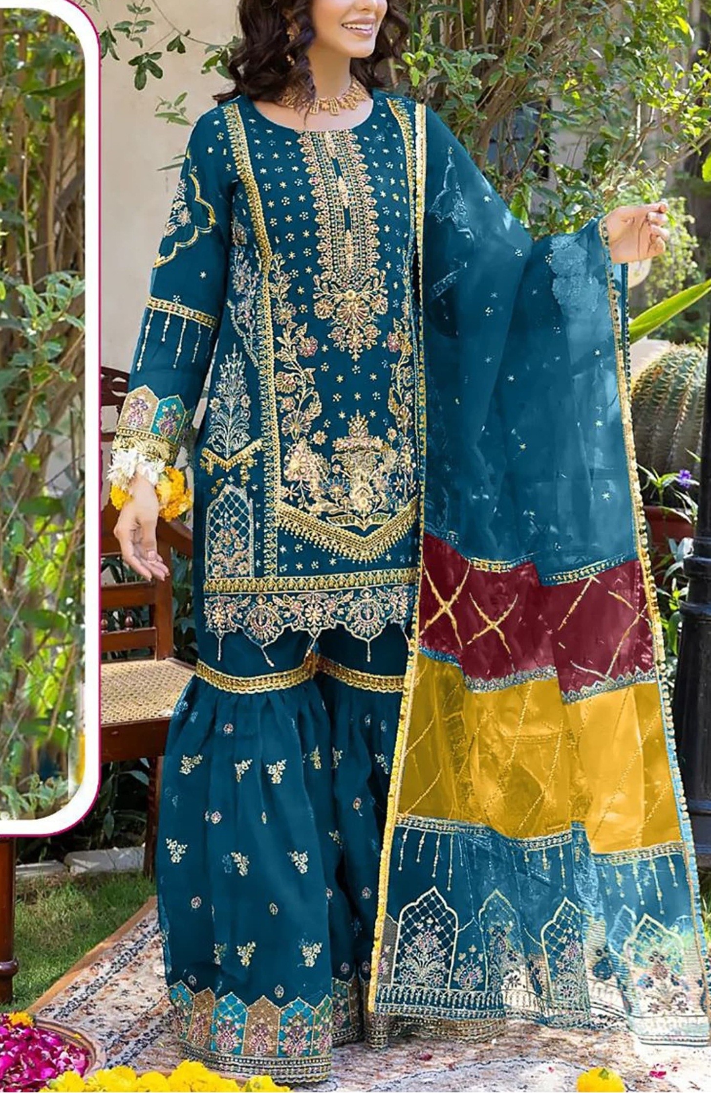 NOOR JAHAN NJ 58 ORGANZA BEAUTIFUL PAKISTANI SUITS