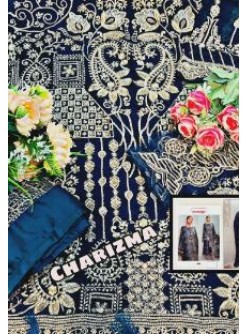 CHARIZMA DESIGNERS 90006 WOMANIYA BLUE GORGETTE PAKISTANI SUIT SINGAL PIESE AVAILABALE