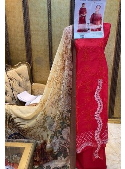SHRADDHA DESIGNER 5115 LUXURY LAWN PREMIUM COLLETTION RED COLOUR PAKISTANI SUITS AVAILABAL