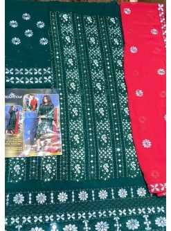 WANIAYA CAHIKANKARI GREEN PAKISTANI SUITS