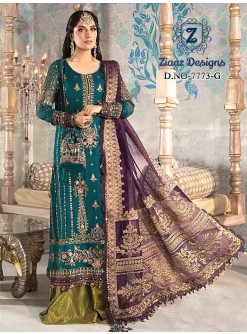 ZIAAZ DESIGNS 7773-G PAKISTANI SUIT ORGENZA