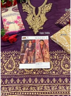 DEEPSY -1036- MAHAY-2 KARACHI SUIT YELLOW COTTON PRINT