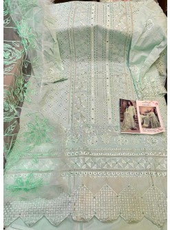 KHAYYIRA ZARQASH ROUCHE 2046-C PAKISTANI SUIT SEMI LAWN COTTON