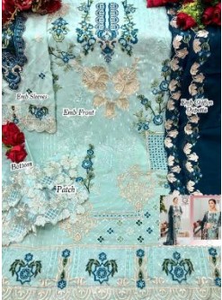 AFFAN CREATION 109-D PAKISTANI SUITS GORGGETTE