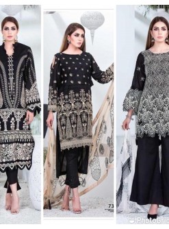 DEEPSY SUITS MARIA B EMBROIDERED BLACK & WHITE COLLECTION PAKISTANI SUITS