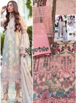 SANIYA TRENDZ MARIA B MPRIN 1005 SUMMER COLLECTION 21 SILVER CHIFFON DUPATTA