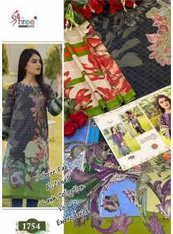 SHREE FABS 1754 AL ZOHAIB LAWN COLLECTION VOL-2 DESINGS-7 MANUFACTURER