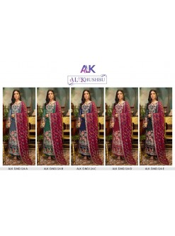 AL KHUSHBU ALK 124 A TO 124 E PAKISTANI SUITS SINGLE AVAILABLE