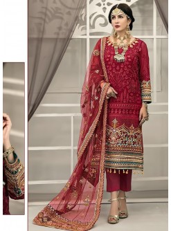 COSMOS GOLD 3 RED PAKISTANI SUITS WHOLESALE SUPPLIER