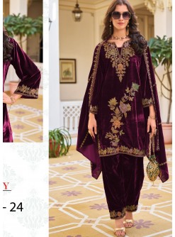DEEPSY 32220A VELVET 24 PAKISTANI SUITS WHOLESALE