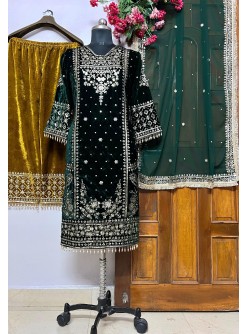 LC 1324 READYMADE VELVET KURTI PLAZZO