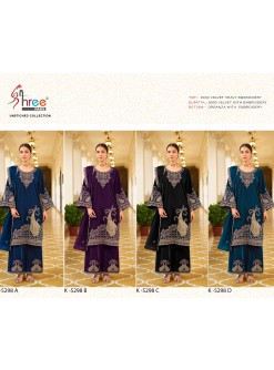 SHREE FABS K 5298 A TO K 5298 D PAKISTANI SUITS 9000 VELVET