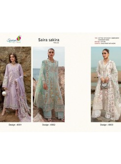 SANIYA TRENDZ 6001 TO 6003 SAIRA SAKIRA VOL 06 LATEST SALWAR SUITS SUPPLIER
