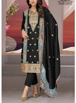 MARYAM S 168 C PAKISTANI SALWAR SUITS BLACK