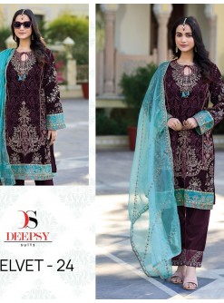 DEEPSY SUITS 32225 C VELVET 24 PAKISTANI SUITS SUPPLIER SURAT