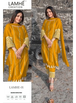 LAMHE CREATION 01 PAKISTANI SUITS MIRROR WORK