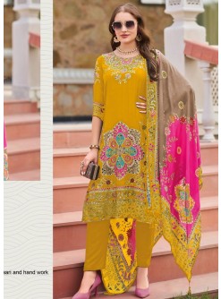 SHREE FABS KT 113 B LATEST SALWAR SUITS YELLOW