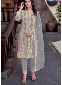 MEHBOOB TEX 1496 D SALWAR SUITS GREY COLOUR