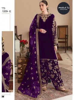 MEHBOOB TEX 1209 E VELVET PAKISTANI SUITS WINE SHED