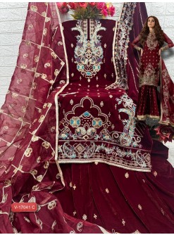 FEPIC V 17041 C PAKISTANI SUITS VELVET EMBROIDERED IN SURAT