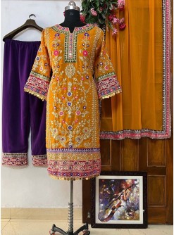 LC 1197 READYMADE PAKISTANI DRESSES YELLOW ONLINE 