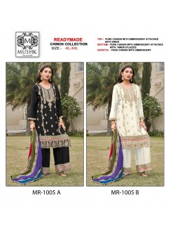 MUSHK MR 1005A TO 1005B READYMADE CHINON COLLECTION SALWAR SUITS