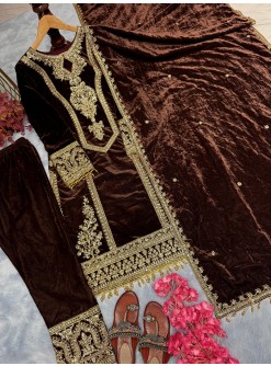 AAROHI DESIGNER PD 1072 VELVET READYMADE PAKISTANI SUITS SUPPLIER