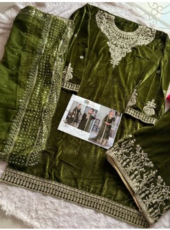 ZIAAZ DESIGNS 673 VELVET PAKISTANI SUITS 