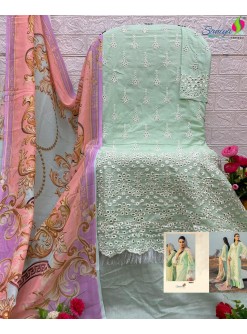 SANIYA TRENDZ 30001 ADAN LIBAS CHIKANKARI 30 PAKISTANI SUITS WHOLESALER 